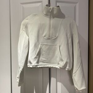 Brushed Softstream Ribbed Half Zip, color: Bone, size 2